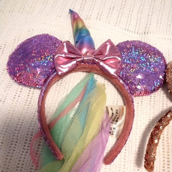 Set (2) Disney Sequin Unicorn and Mouse Ear Headbands - Picture 2 of 11